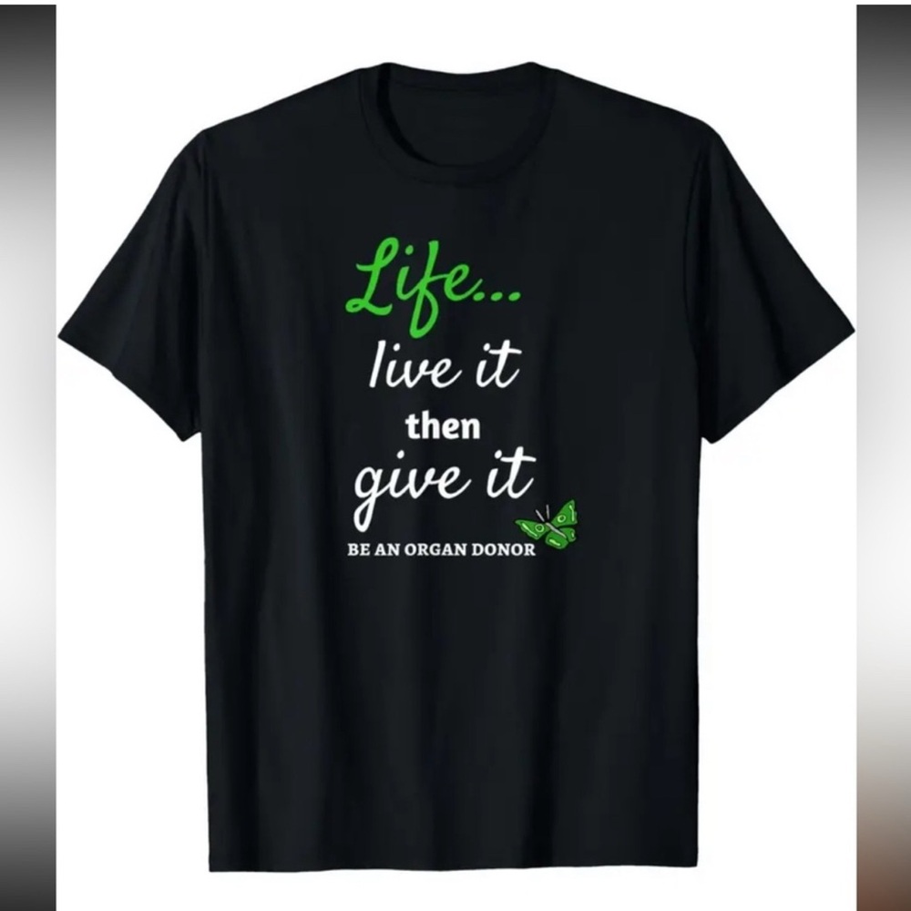Black Unisex Organ Donor Graphic T-Shirt - Life Message